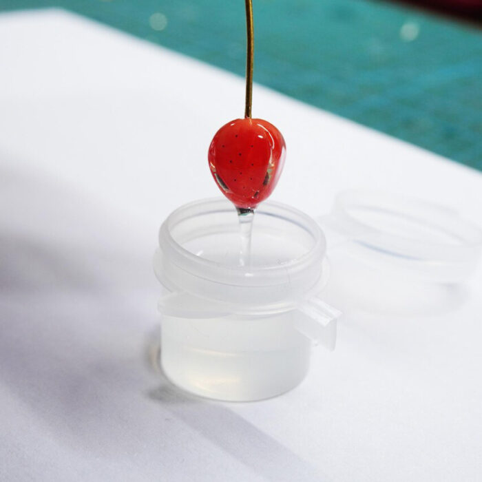 Handmade Strawberry Bird Earrings: Sterling Silver Studs - Image 8