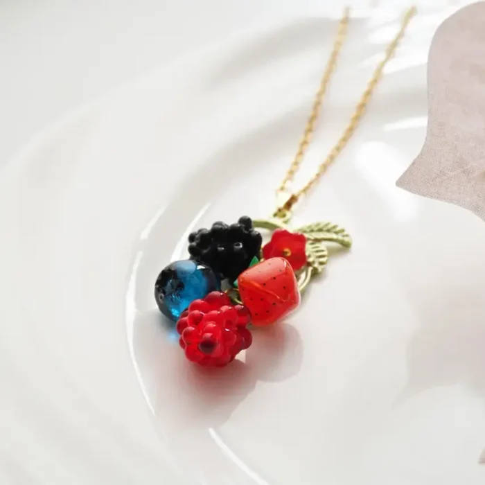 Handmade Resin Berries Necklace - Image 2