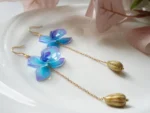 Handmade Orchid Flower Earrings - Image 7