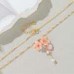 Handmade Resin Cherry Blossom Pearl Necklace - Image 8