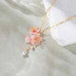 Handmade Resin Cherry Blossom Pearl Necklace - Image 7