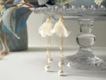 Handmade Resin Iris Flower Earrings - Image 5