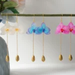 Handmade Orchid Flower Earrings