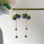 Handmade Polymer Clay Blueberry Dangle Earrings – Long Fruit Chain Earrings - Image 6