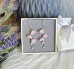 Handmade Resin Lily of the Valley Pearl Drop Earrings - Image 9