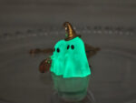 Handmade Resin Ghost Pendant with Pumpkin Necklace