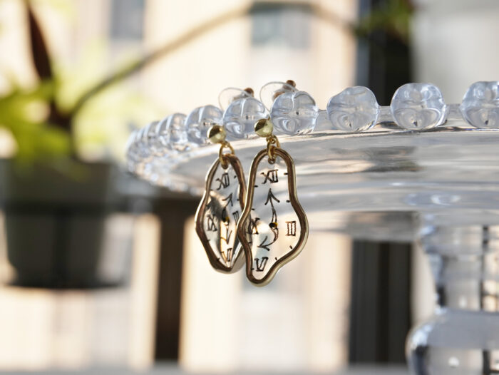 Handmade Resin Dali Melting Clock Earrings | Quirky Salvador Timepiece Jewelry - Image 4