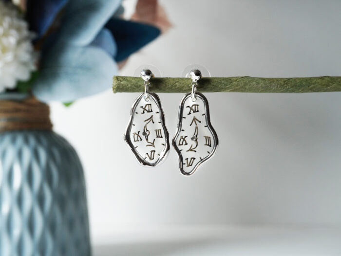 Handmade Resin Dali Melting Clock Earrings | Quirky Salvador Timepiece Jewelry - Image 7